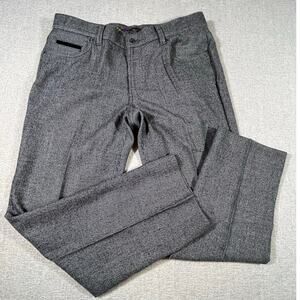 Hitltl Men’s 36/38 Gray Mini Check 100% Wool Flat Front Tailored Dress Pants